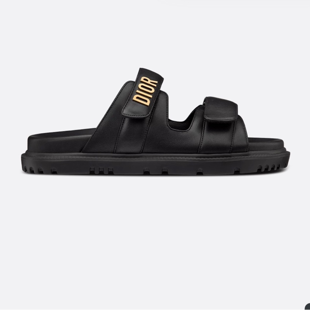 Dioract Slide Black Lambskin